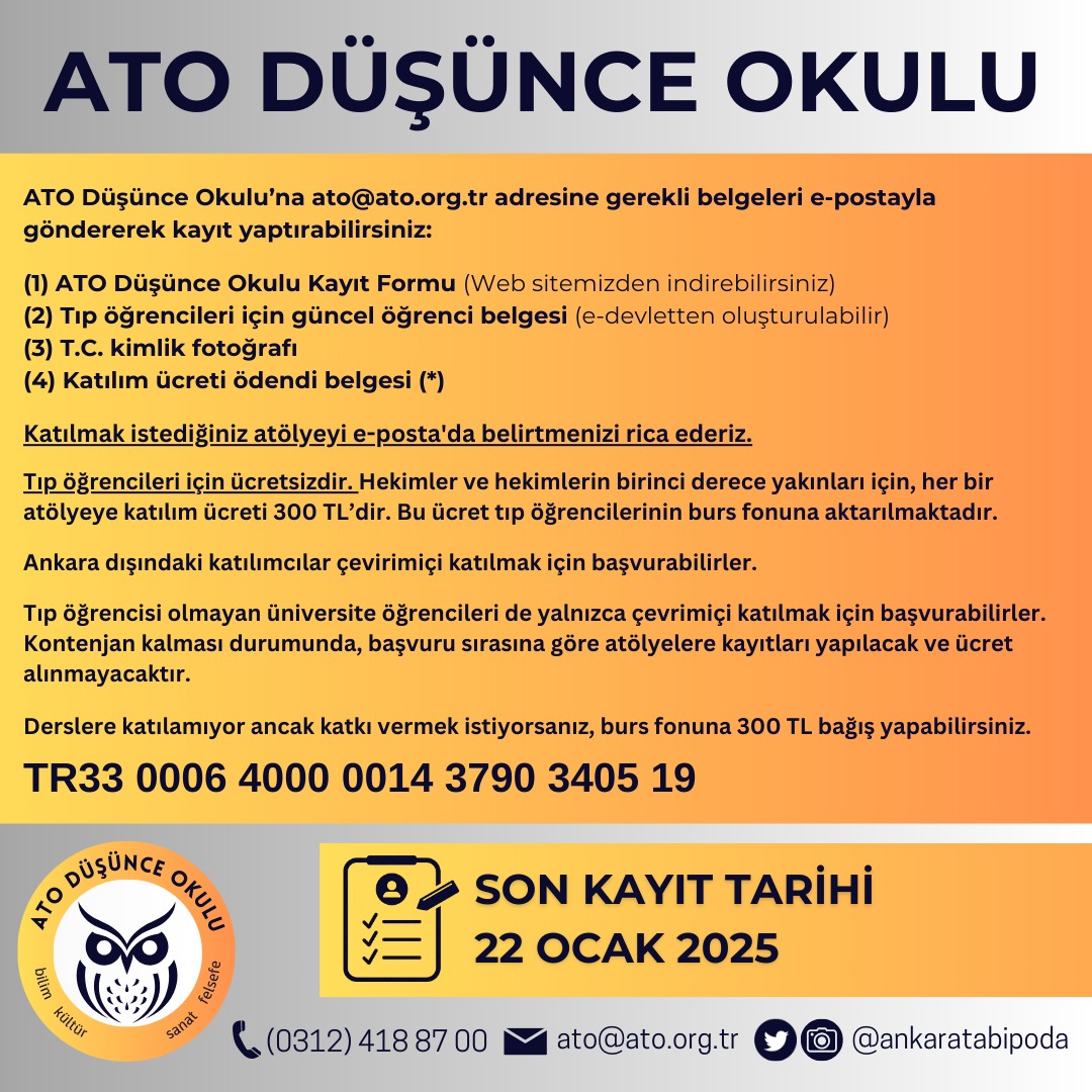 ATO Düşünce Okulu "Prof. Dr. Ergi Deniz Özsoy ile Evrim Atölyesi"