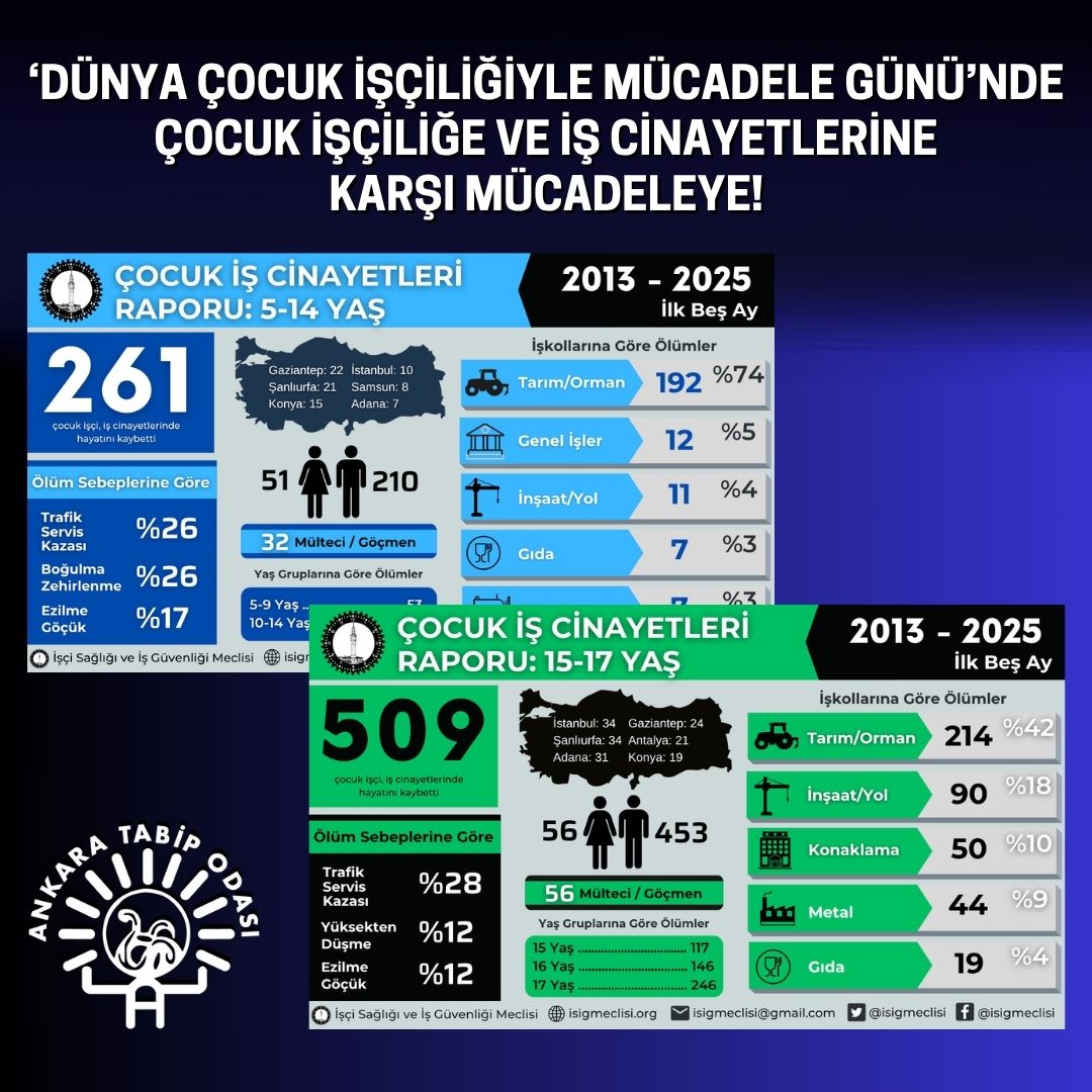 12 Haziran Dünya Çocuk İşçiliğiyle Mücadele Günü’nde  Çocuk İşçiliğe ve İş Cinayetlerine Karşı Mücadeleye!