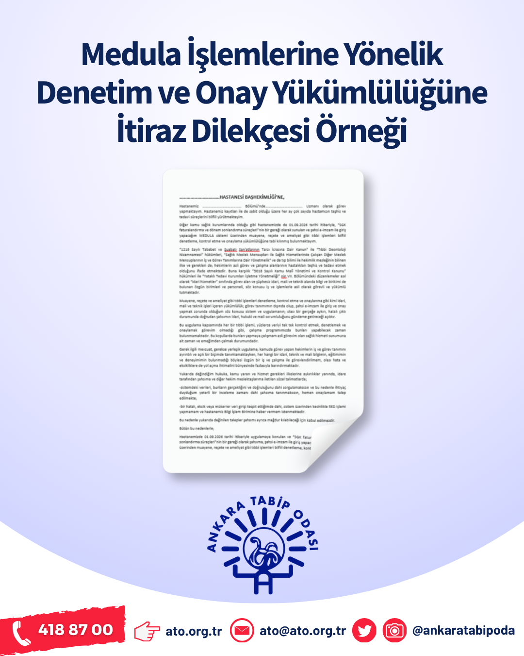 Medula İşlemlerine Yönelik Denetim ve Onay Yükümlülüğüne İtiraz Dilekçesi